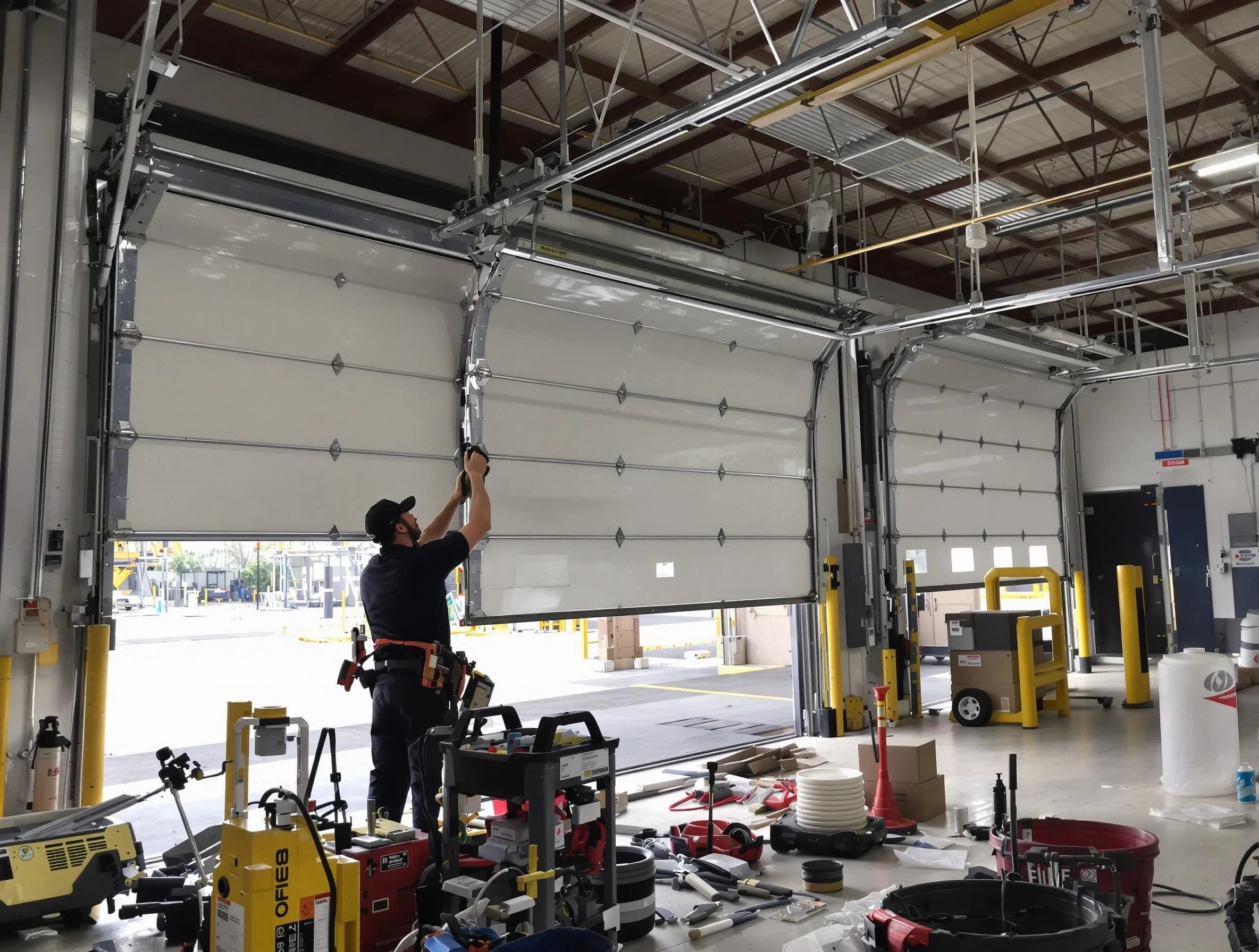 Todd Creek Garage Door Repair technician performing commercial garage door repair in Todd Creek