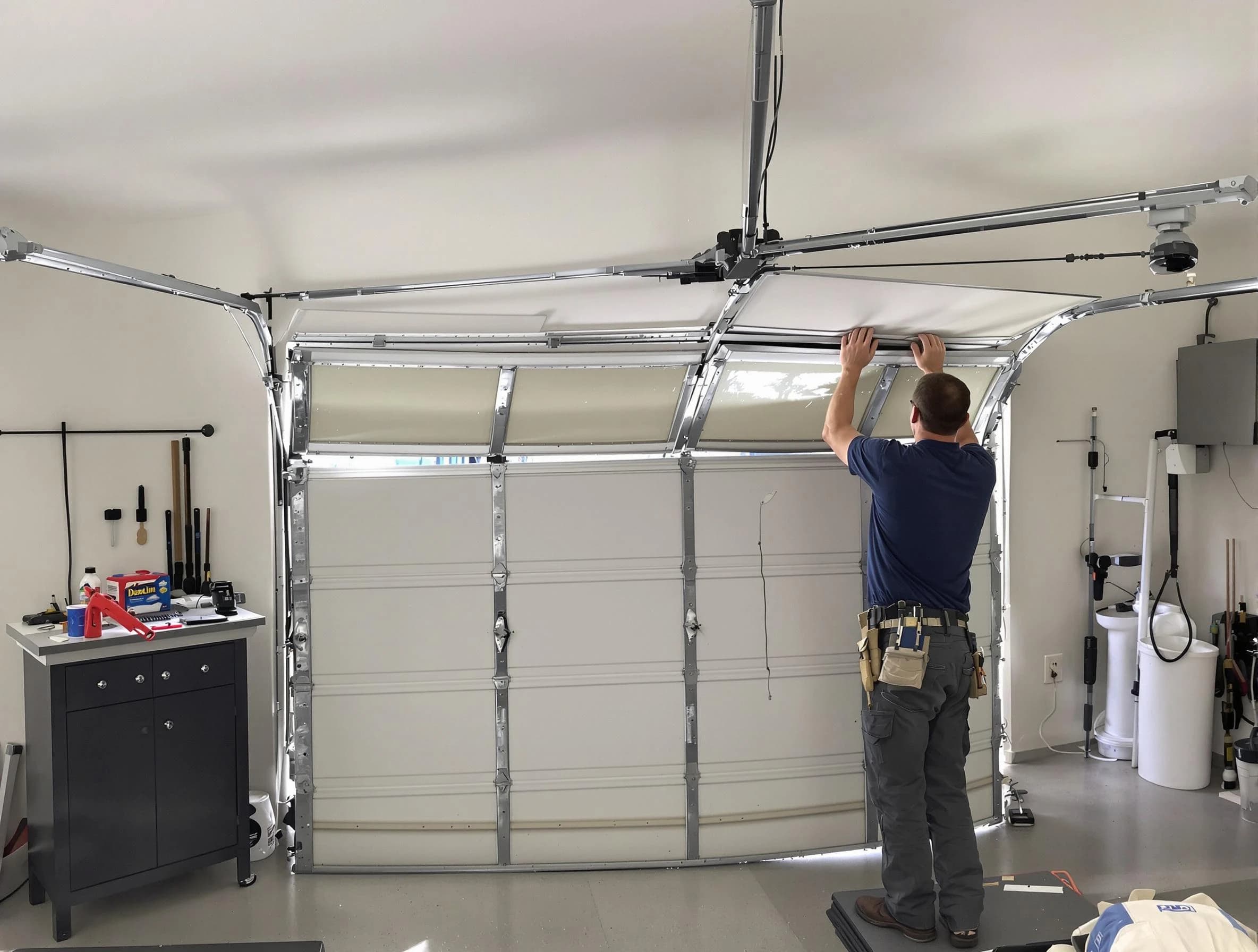 Todd Creek Garage Door Repair specialist performing precise section replacement on Todd Creek garage door