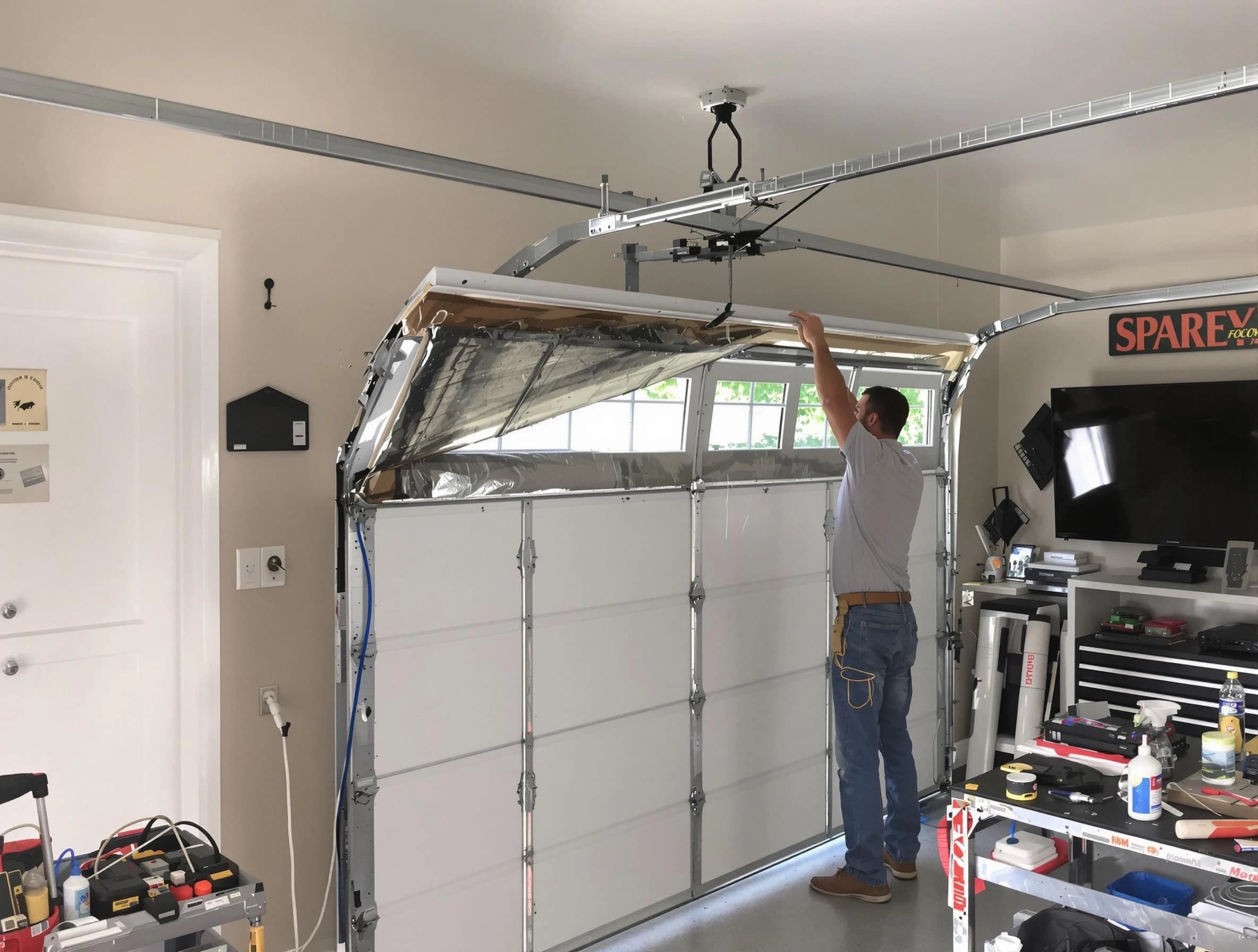 Garage door section replacement by Todd Creek Garage Door Repair in Todd Creek