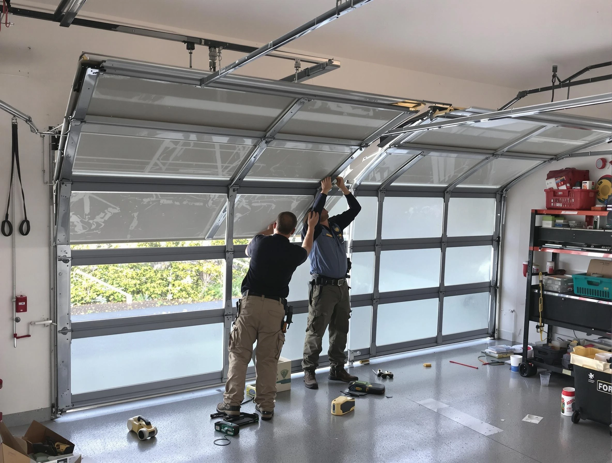 Todd Creek Garage Door Repair expert performing precise panel replacement on Todd Creek garage door