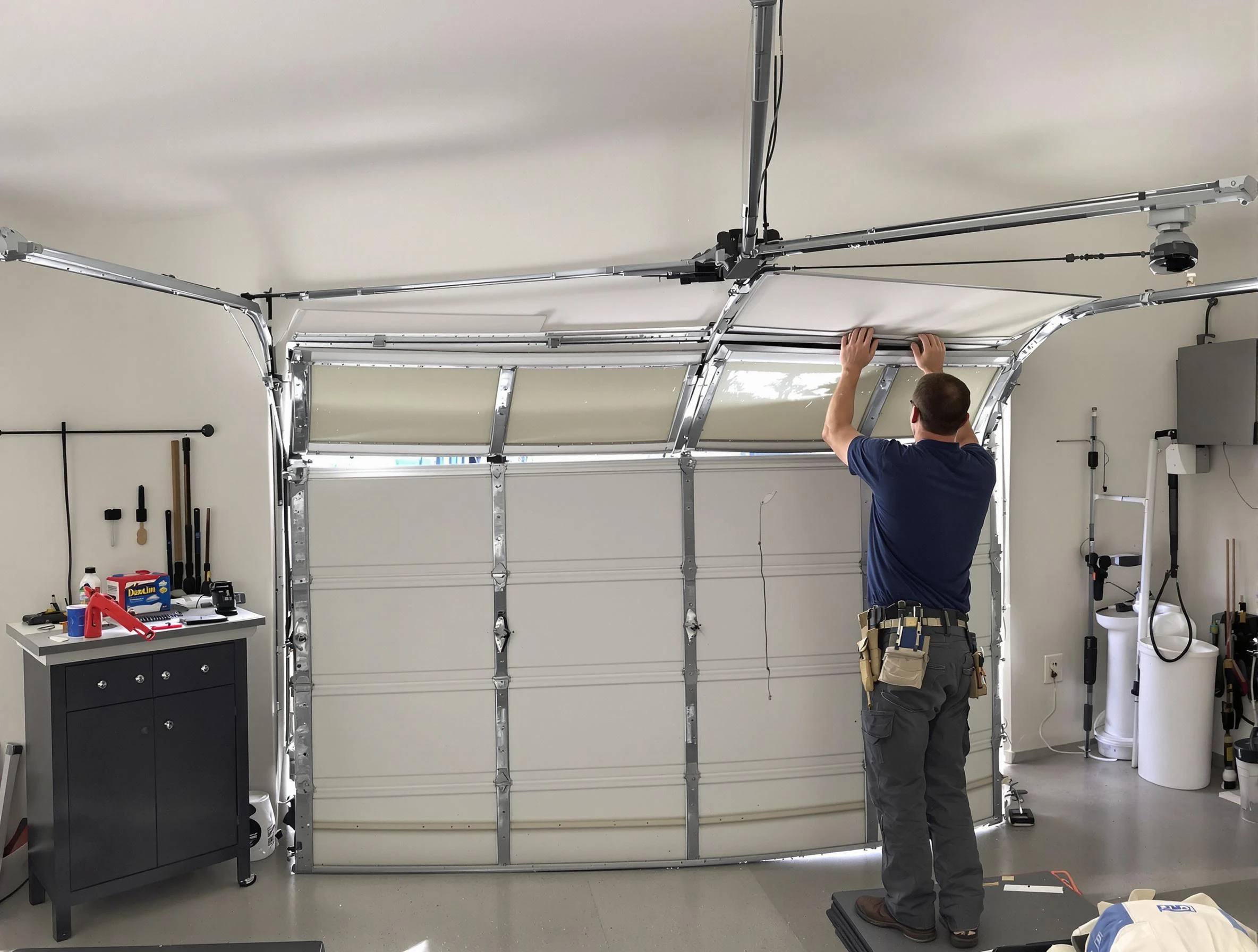 Todd Creek Garage Door Repair specialist performing precise section replacement on Todd Creek garage door